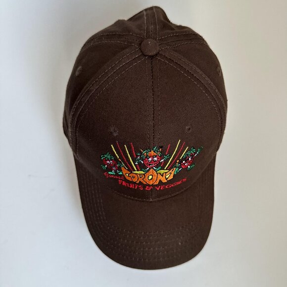 Corona Finest Fruits and Veggies Baseball Hat Strap Back OTTO 100% Cotton Brown - Picture 3 of 10